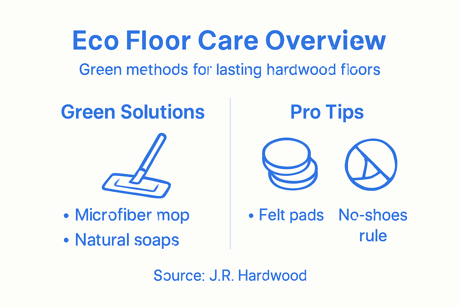 Infographic with eco-friendly hardwood care tips