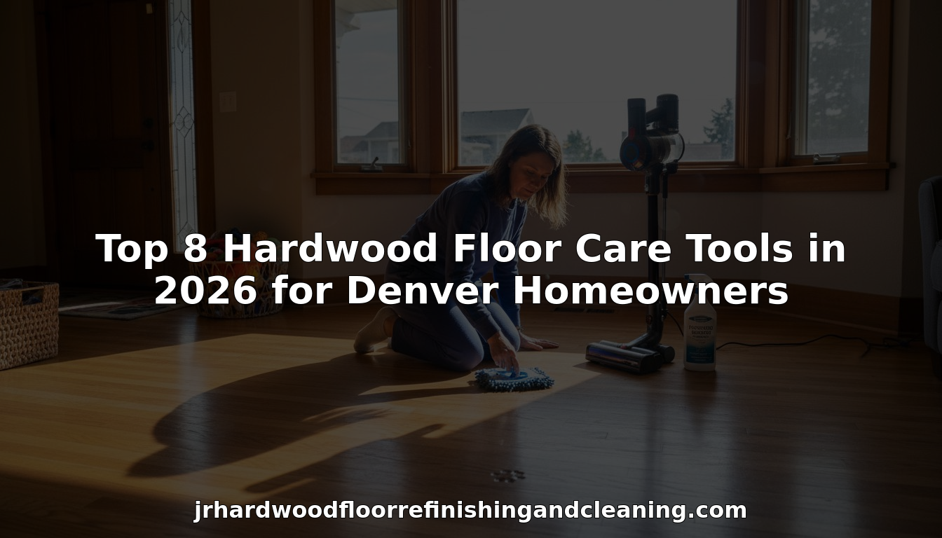 Denver homeowner using top hardwood floor care tools