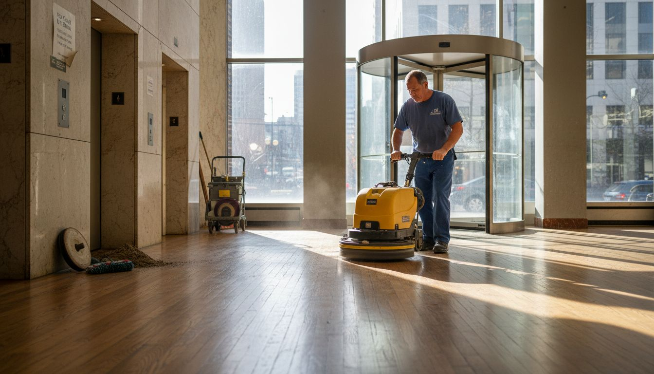 Floor care in high-traffic Denver lobby