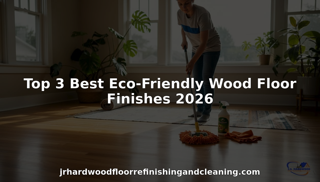 Homeowner maintaining eco-friendly wood floor finish