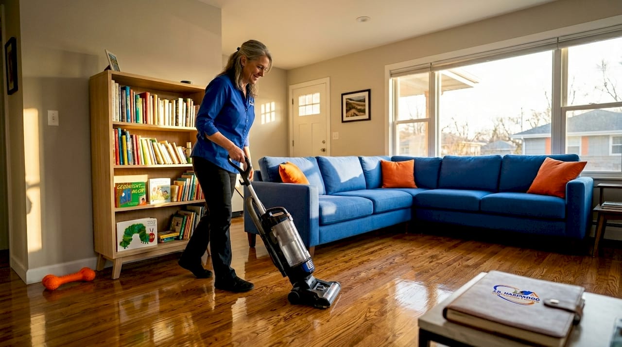 Vacuuming scratch-resistant laminate living room