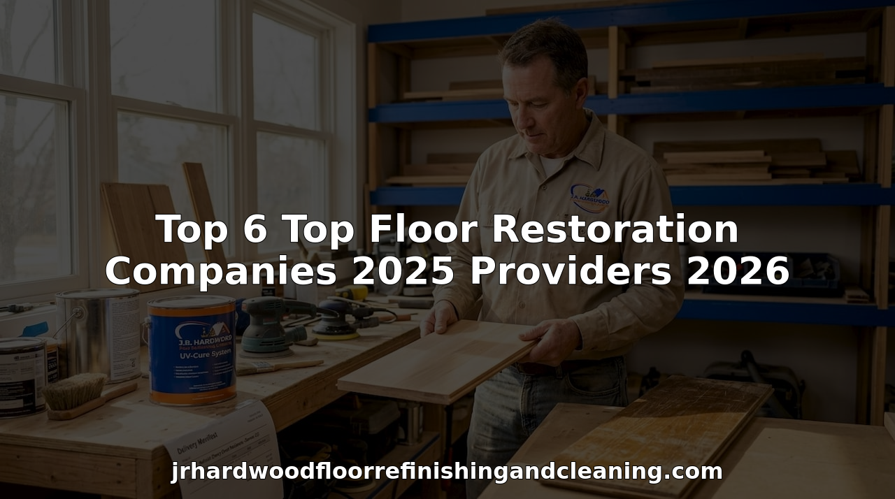 Craftsman inspecting sanded hardwood floor in workshop