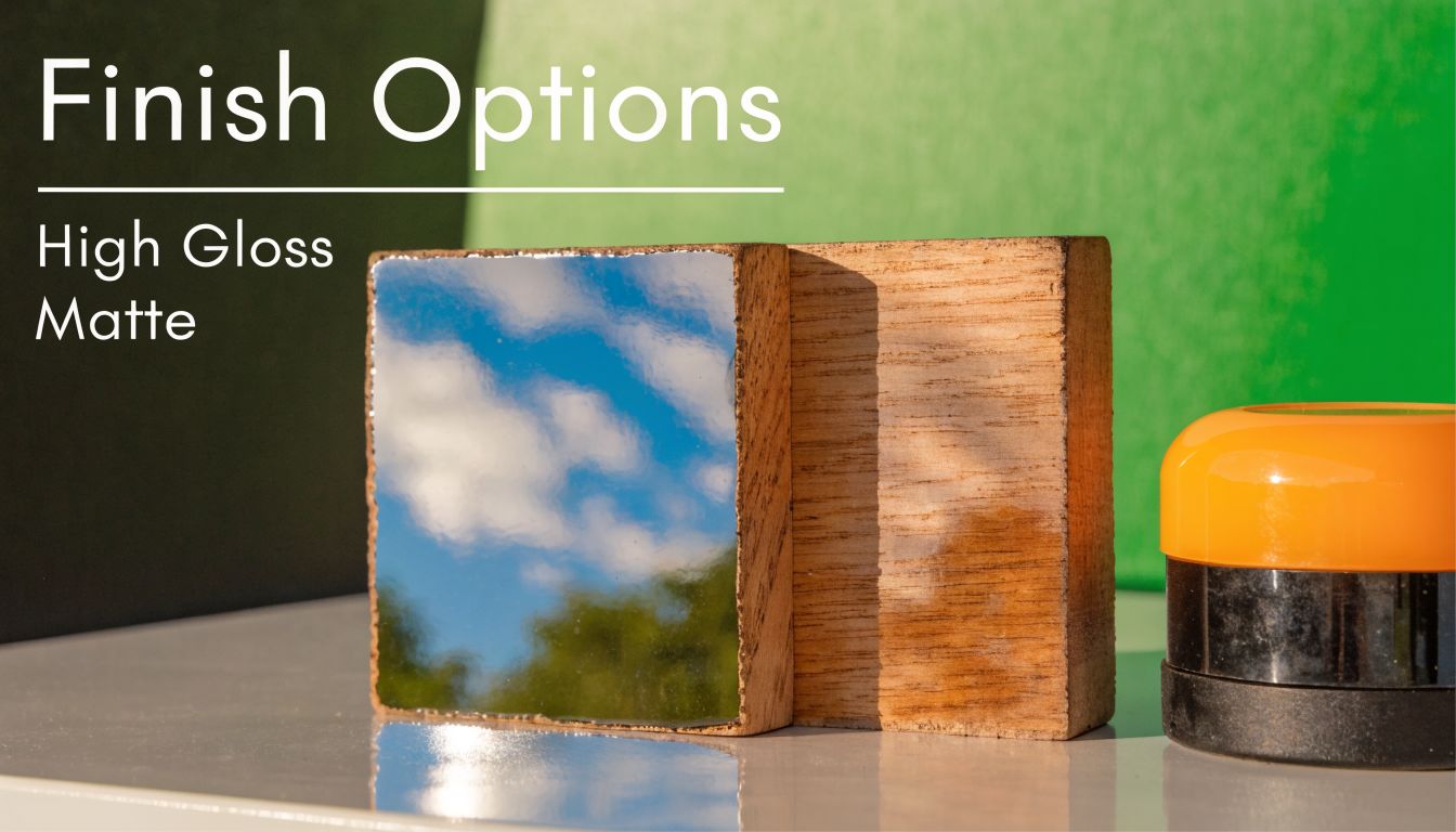 Comparison of high gloss and matte wood finish options for hardwood floor refinishing projects.