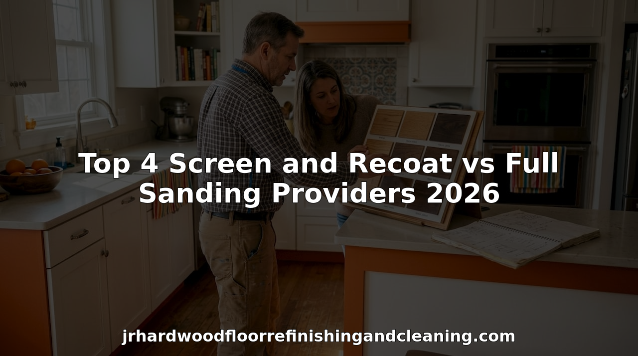 Contractor consulting homeowner on hardwood floor refinishing options