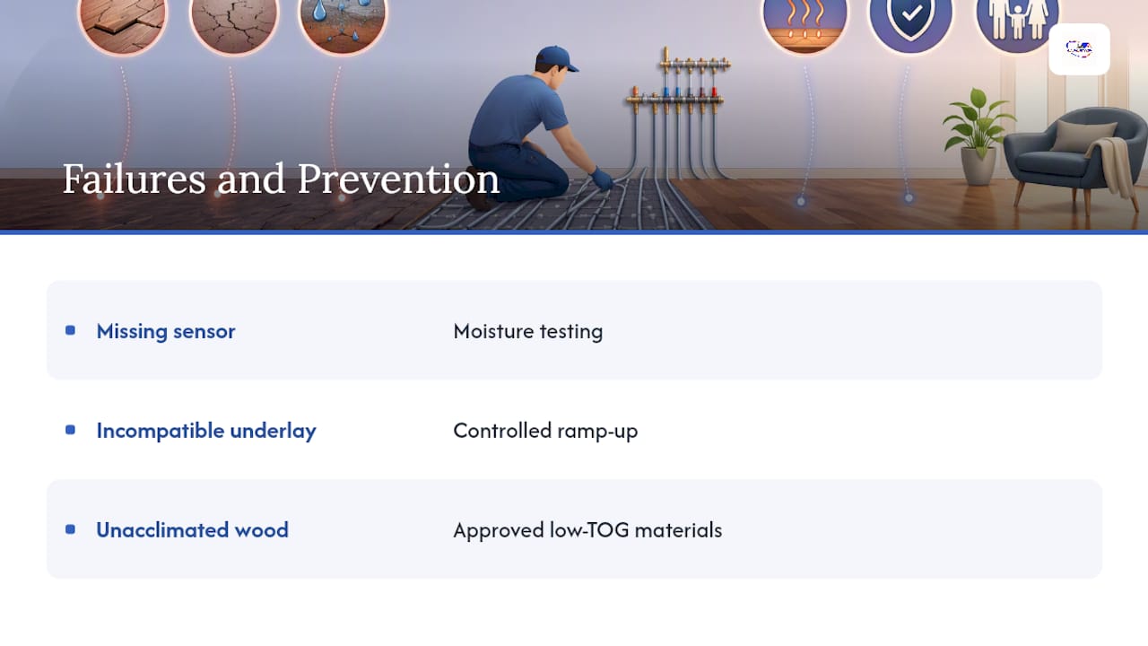 Radiant flooring failure causes and prevention steps