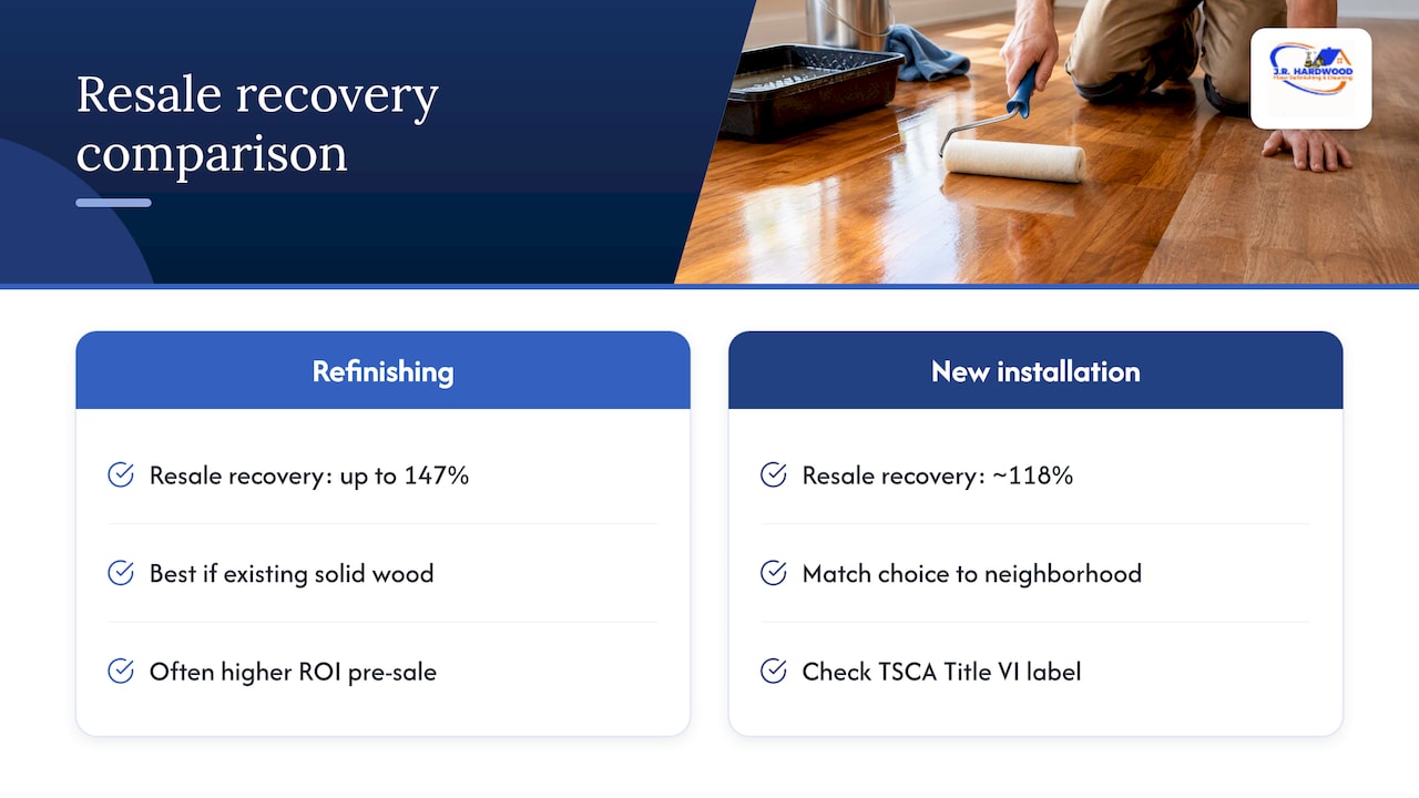 Hardwood refinishing versus installation ROI comparison