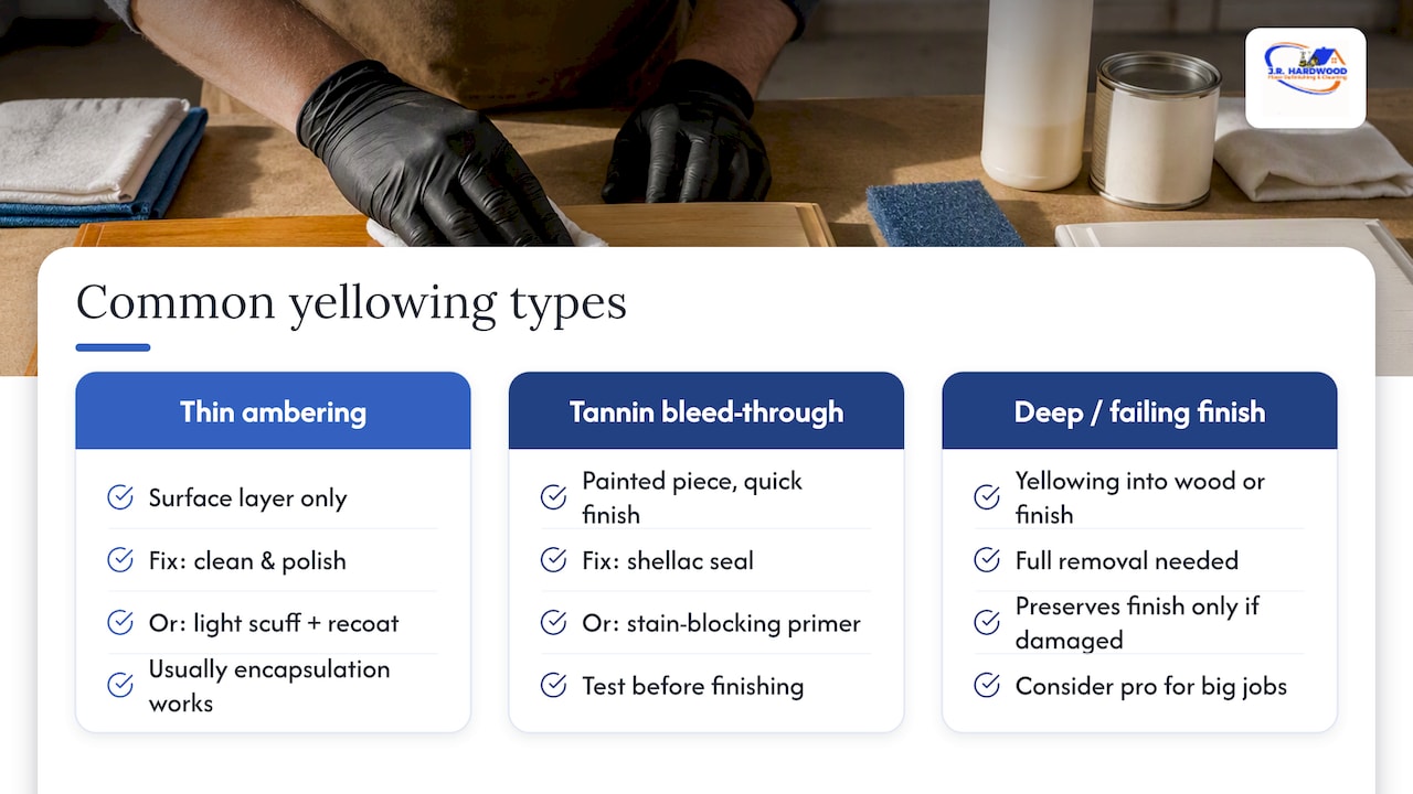 What years of refinishing calls have taught us about yellowing — overview diagram