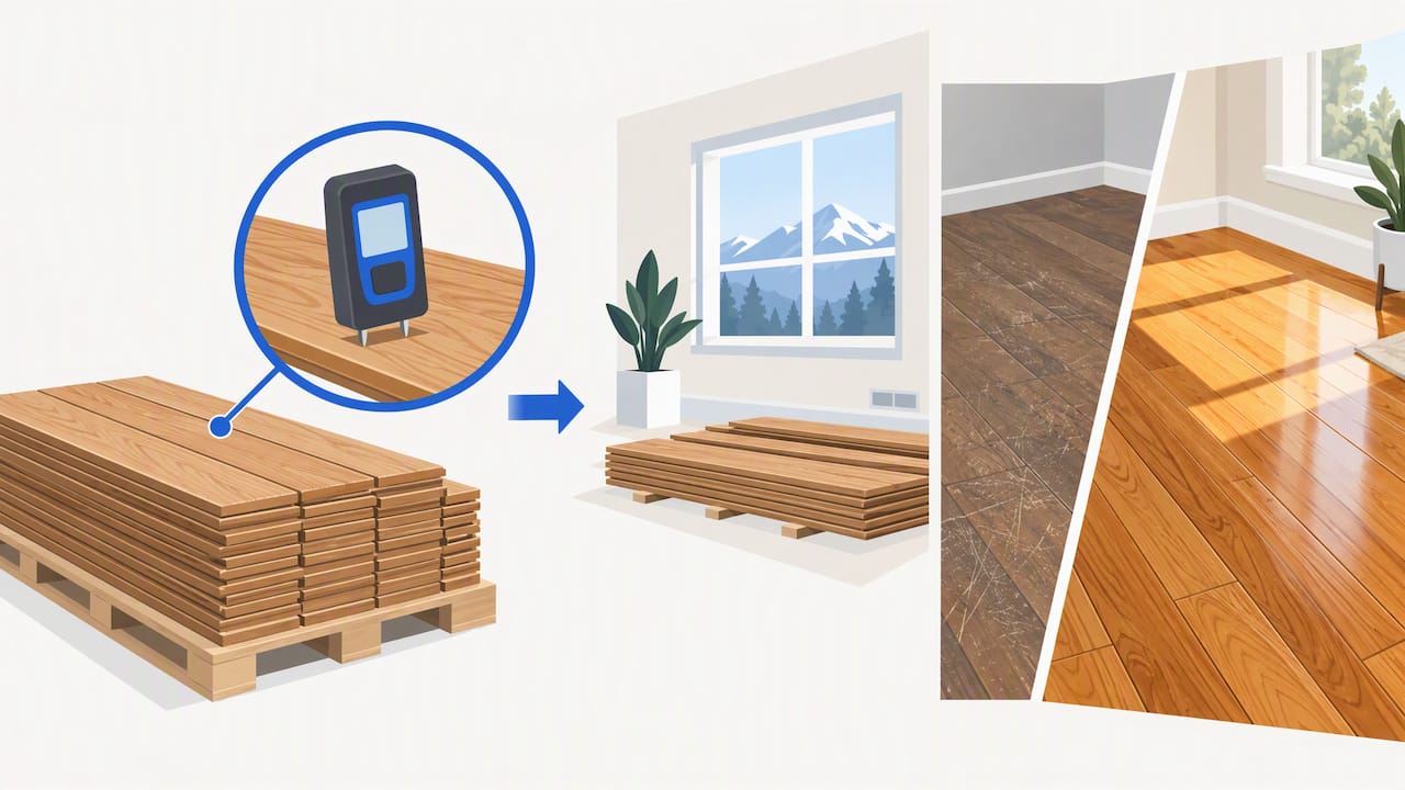 Hardwood moisture check before acclimation